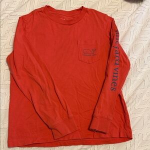 Vineyard Vines Boys Vibrant Red Long Sleeve Tee